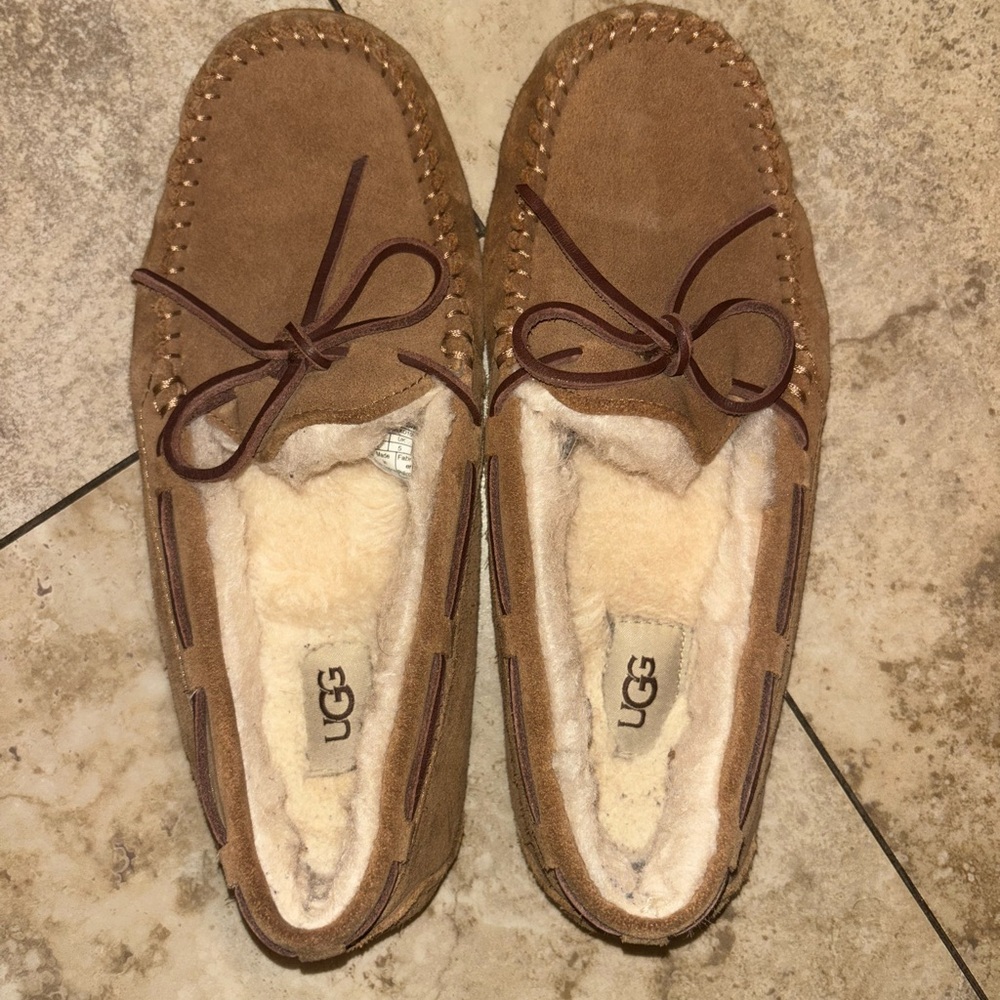 UGG Tan Suede Moccasin Slippers